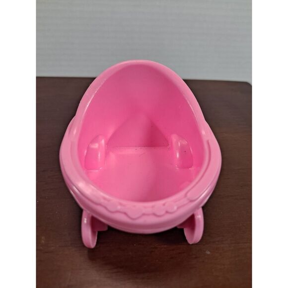Fisher-Price Loving Family Dollhouse Replacement‎ Pink Baby Doll Buggy Stroller - Picture 1 of 6